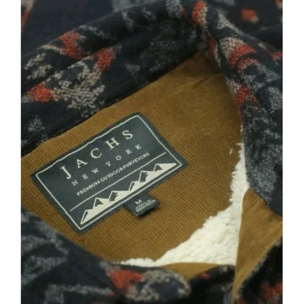 Jachs Men's Wool Blend Sherpa‎ Lined Flannel Shirt Jacket, Medium